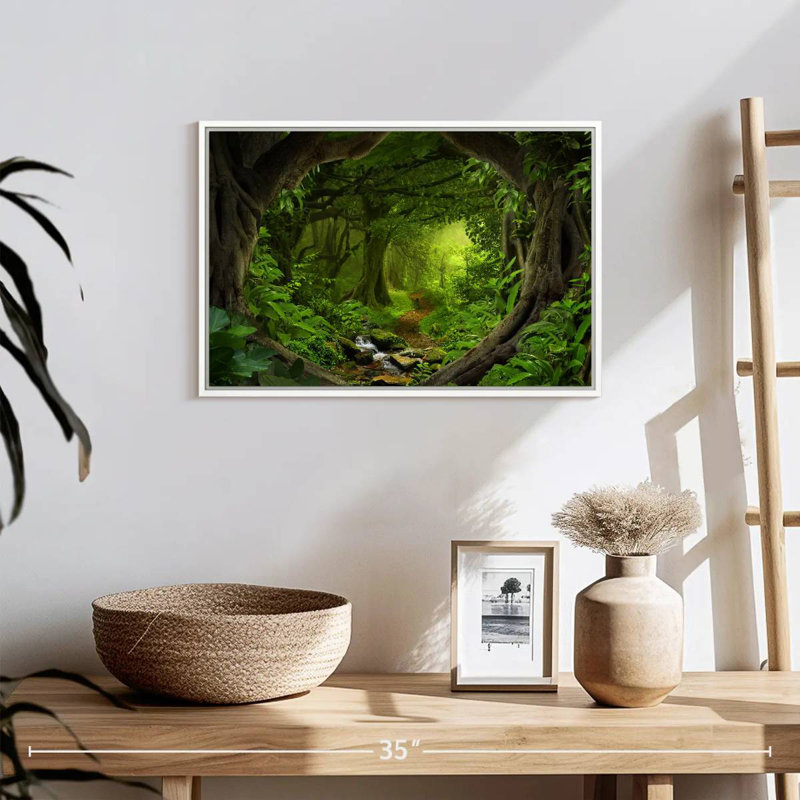Jungle tropicale du sud-est asiatique, Cadre flottant blanc, 19 po x 13 po