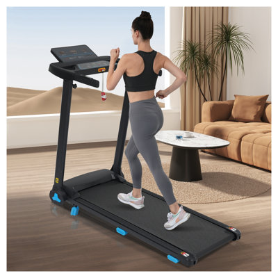 Tapis roulant pliable avec inclinaison de 8% et moteur de 3 HP pour la salle de gym à domicile
