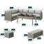  6 Pcs L-Shaped Patio Furniture Set Dining Table And Ottoman All Weather Wicker Outdoor Sectional Sofa Conversation Set
