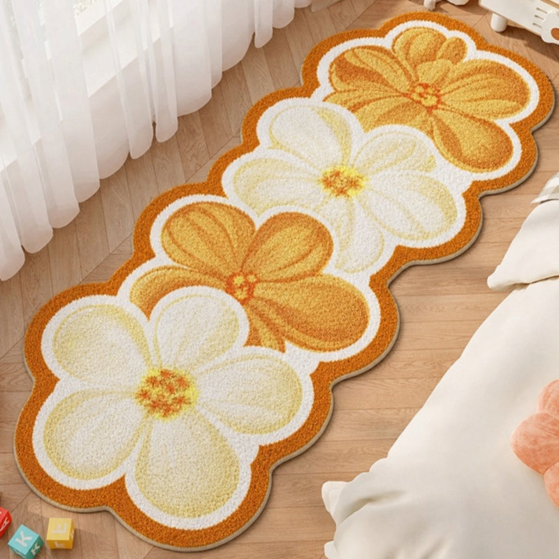 Tapis durable antidérapant à motif floral, A3 47x15.75in