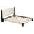 Kyrie Boucle Upholstered Bed With Square-Stitched Headboard & Wood Legs-114763645