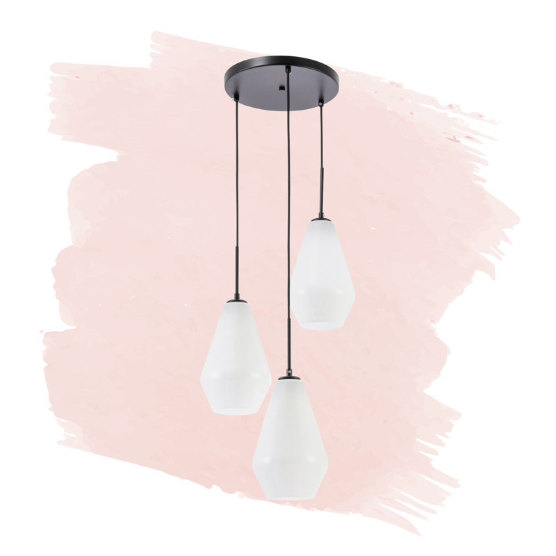 Aleigha 3 - Light Pendant, Chrome, Frosted White, 12.2" H x 17.3" W x 17.3" D
