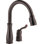 Robinet de cuisine en bronze huilé avec douchette rétractable Leland, robinet d'évier de cuisine monotrou traditionnel, poignée simple, bronze vénitien