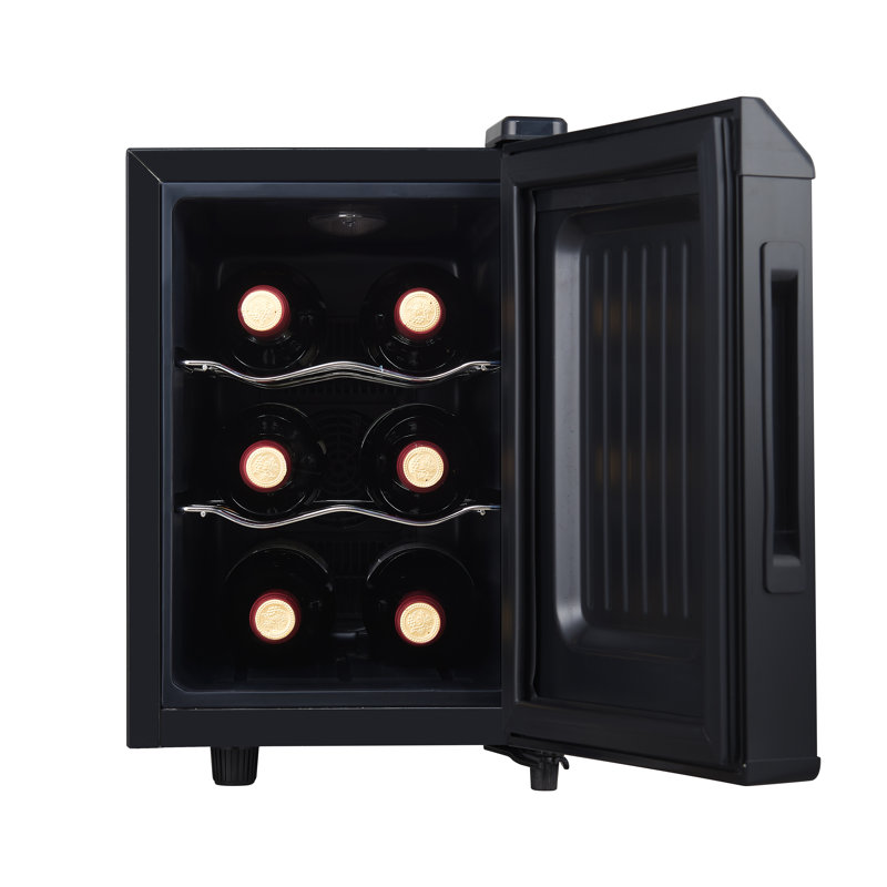 BD6 Series BLACK+DECKER 6 Bottle Wine Cellar,  Mirror Door- Black