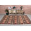 Tapis turc vintage orange Kilim pour chambre à coucher avec motif rustique Oushak