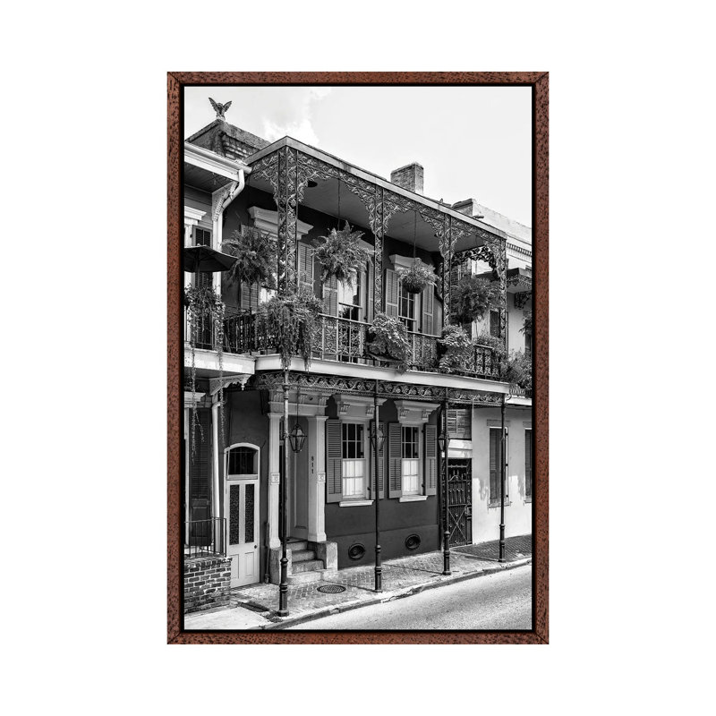 Black NOLA Series - French Quarter Balcony by Philippe Hugonnard - Print on Canvas, 101.6cm H x 66.04cm W x 3.81cm D