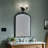 Winslow 2-Light 12.75-Inch Black Vanity Bath Light with Clear Seeded Glass Shades