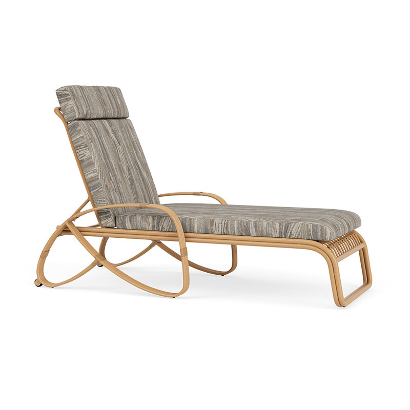 Riviera Outdoor Chaise Lounge, Woodgrain Ash
