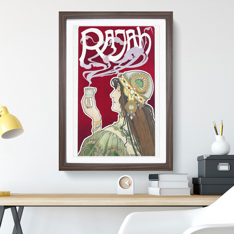 Rajah by Henri Privat-Livemont - Framed Print, 36cm H x 27cm W x 2cm D, Walnut Framed