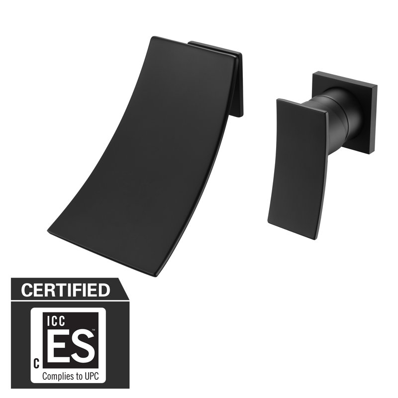 Sumerain Bathtub Faucet Wall Mount, Waterfall Tub Faucet Tub Filler with Single Handle, Matte Black