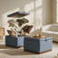 Pouf de rangement carré capitonné de 67 cm avec couvercle relevable et base en bois-1170786283-1170786287