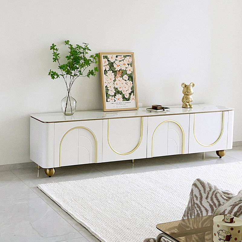 Armoire de rangement pour meuble télé crème