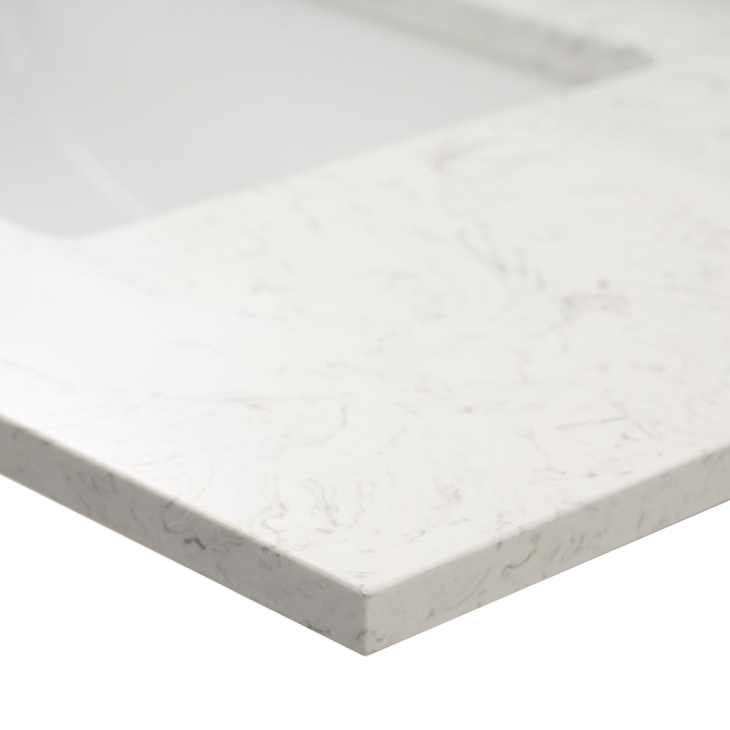 37 in. White Carrara Sky Marble Vanity Top with Undermount Sink