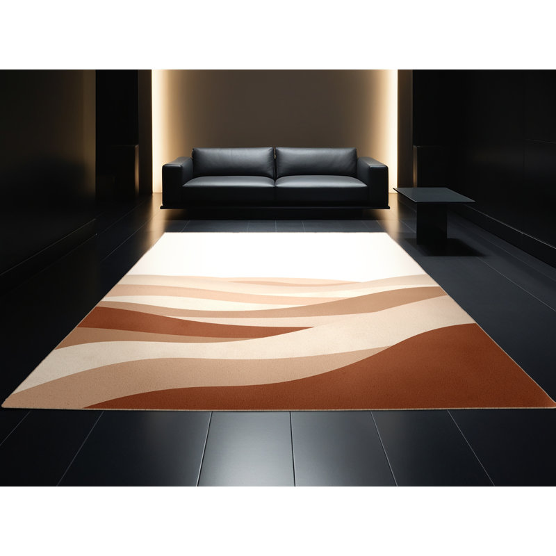Soft Plush Kamena Minimalist Solid Color Area Rug in Beige – Beige Binding, 8' Square