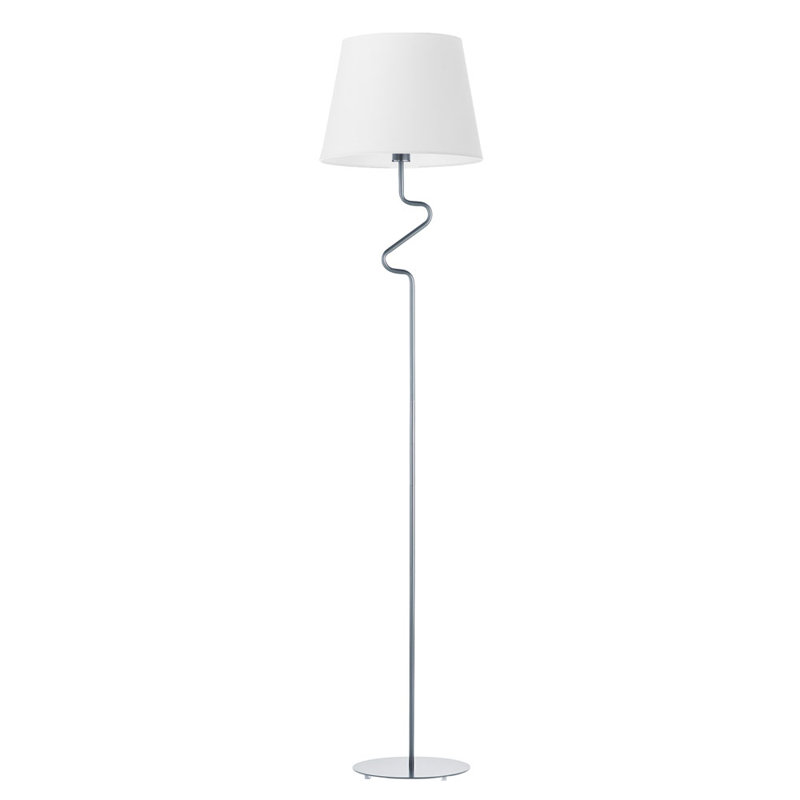 Lutjens 174cm Traditional Floor Lamp, White, Silver