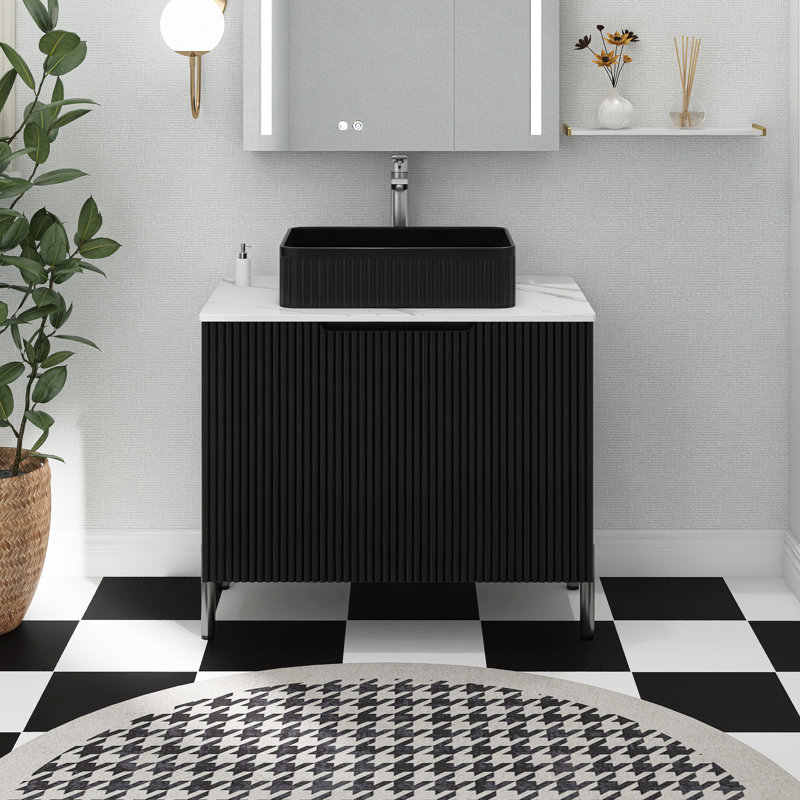 Ensemble de meuble-lavabo autoportant 30 po avec lavabo en céramique