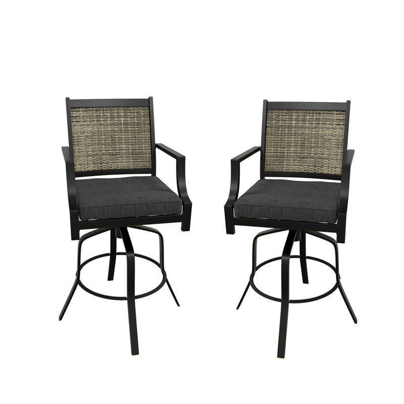 Tabouret de bar pivotant en aluminium pour patio