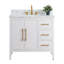 Meuble-lavabo simple 36 po avec plateau en marbre Chambery-94426586-134697615