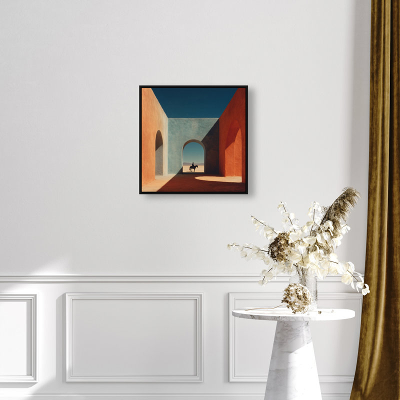 Cobalt Frontier Print by Oliver Gal, 21"H x 21"W, Black Floater Frame