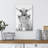 Animals Funny Bathroom Decor Black and White Highland Cow Sit On Toilet Large Framed Canvas Print Wall Art-93629456-93629460-119598473