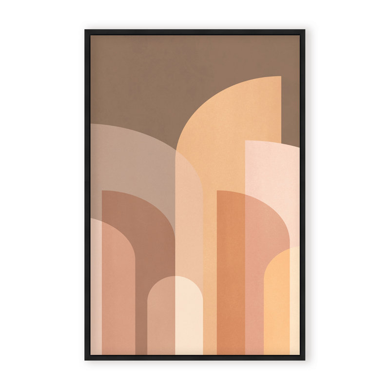 «Abstract Retro Geometric II» par Kathrin Pienaar - Œuvre d'art encadrée sur papier, H 24 po x l 16 po, Framed Print, White
