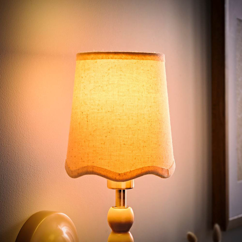 Alazar 13.5cm H Linen Blend Empire Lamp Shade ( Slip-On ), Cream