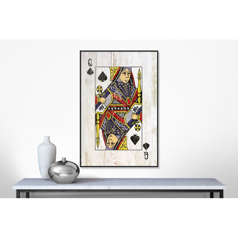 Queen of Spades 1 Piece Floater Frame Wall Art on Canvas, 155cm H x 104cm W x 5.1cm D