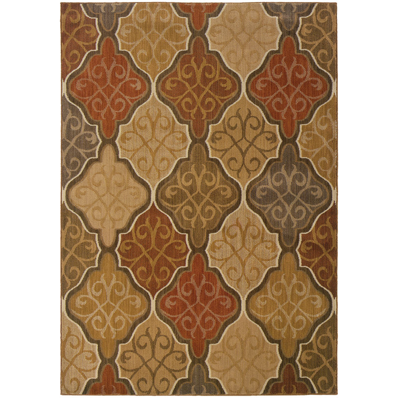 Tapis oriental brun / beige Crownfield, Rectangle 9 pi 10 po x 12 pi 10 po