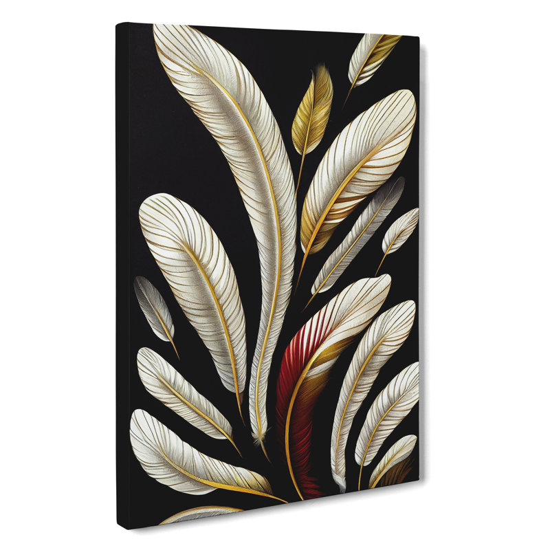 Serene Feathers - Wrapped Canvas, 76cm H x 50cm W x 3cm D
