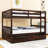 Full Over Full Wood Bunk Bed With Twin Trundle, Ladder And Guardrails-395643298