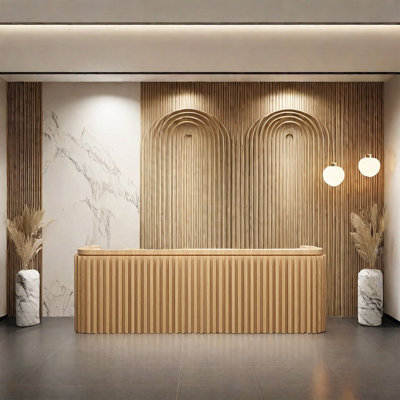 Pozzi Vintage Reception Desk – Perfect for Cashier Counter and Customer Service Front Desk