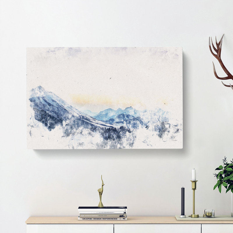Yellow Sky Above the Mountain - Wrapped Canvas, 40cm H x 60cm W x 3cm D