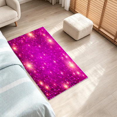 Tapis doré texturé lavable à la machine Cristmas avec lumière brillante