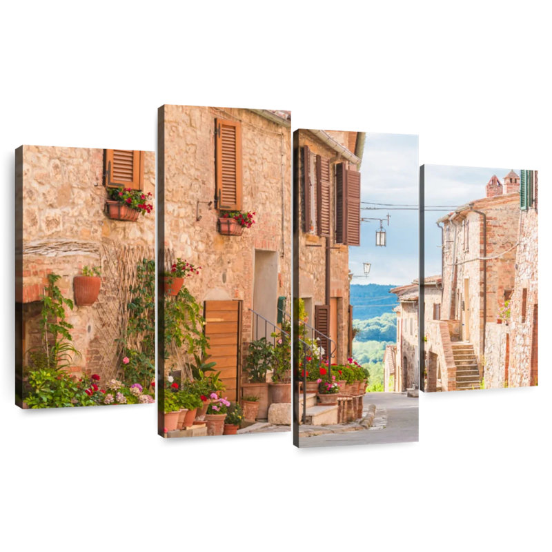 Ville médiévale toscane de Nicci, H 22 po x l 36 po