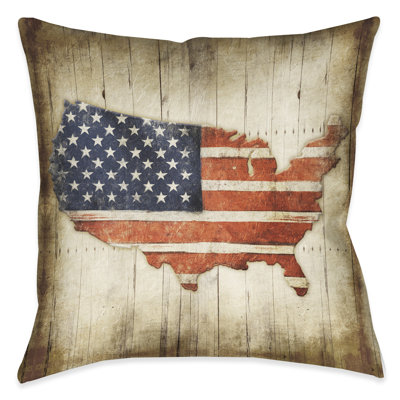  Wooden Flag Indoor/Outdoor Throw Pillow