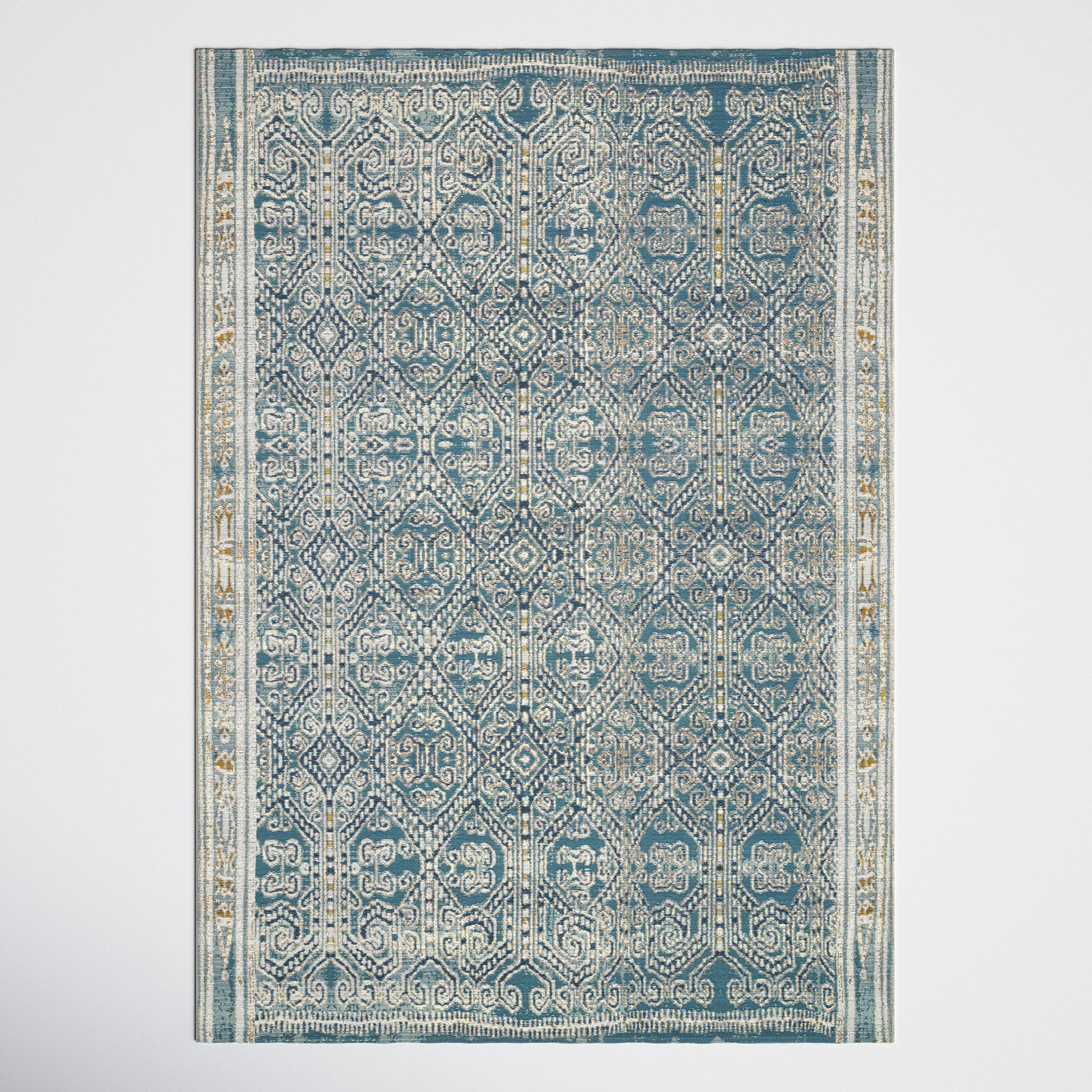 Davana Blue Indoor/Outdoor Rug, Rectangle 6'7" x 9'4"
