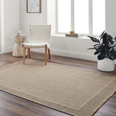 Ailn Boho Jute-Look Beige Area Rug