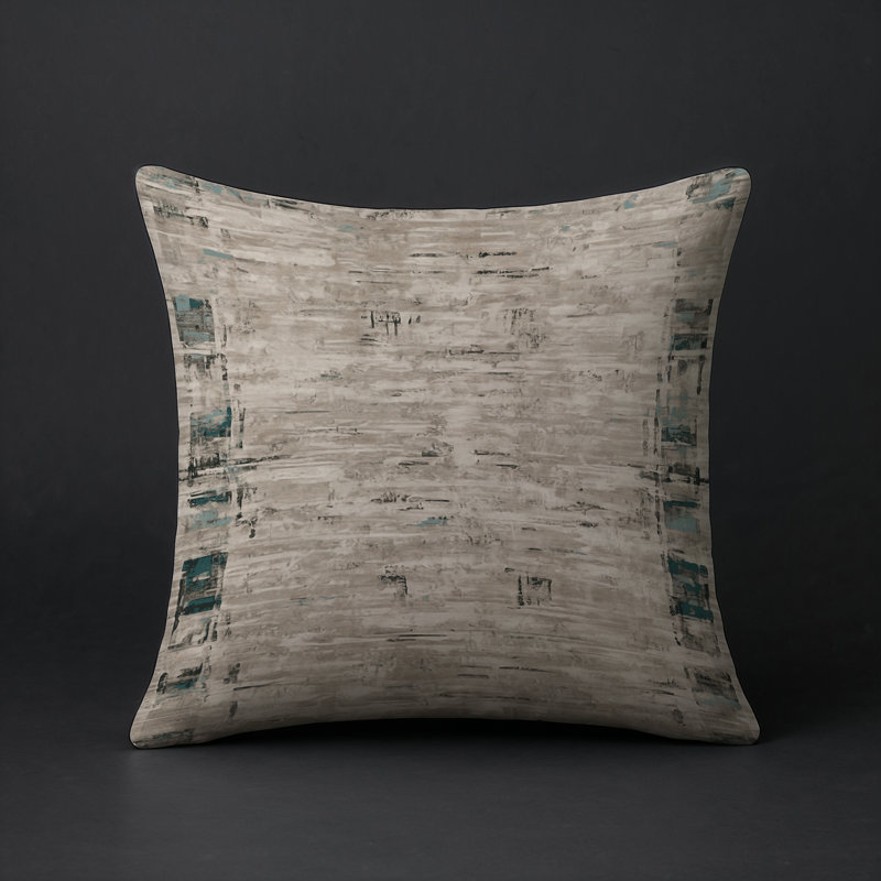 Coussin décoratif intérieur et extérieur Modern, Gris abstrait 7, Carré 16 po