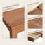 Bureau en bois massif avec tiroirs - Bureaux étroits pour petits espaces, bureaux de style Mid-Century moderne, petit bureau d'écriture d'ordinateur en bois rétro, table d'étude pour bureau à domicile, noyer