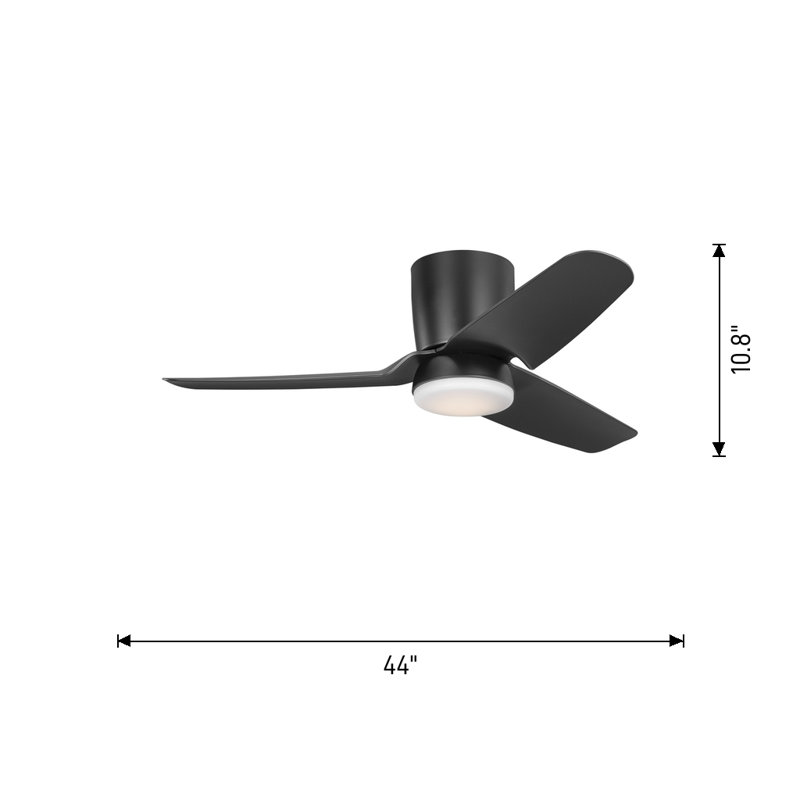 Visual Comfort Fan Colgin 44 Hugger LED Indoor Ceiling Fan with Matte White ABS blades and Handheld Remote