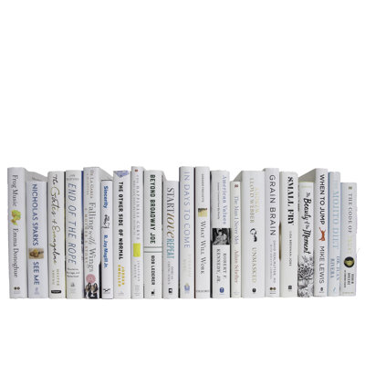 Livres décoratifs - livres de jaquette Blizzard - livres blancs au pied
