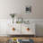 Wood Console Table with 4 Doors , Double Storage Sideboard