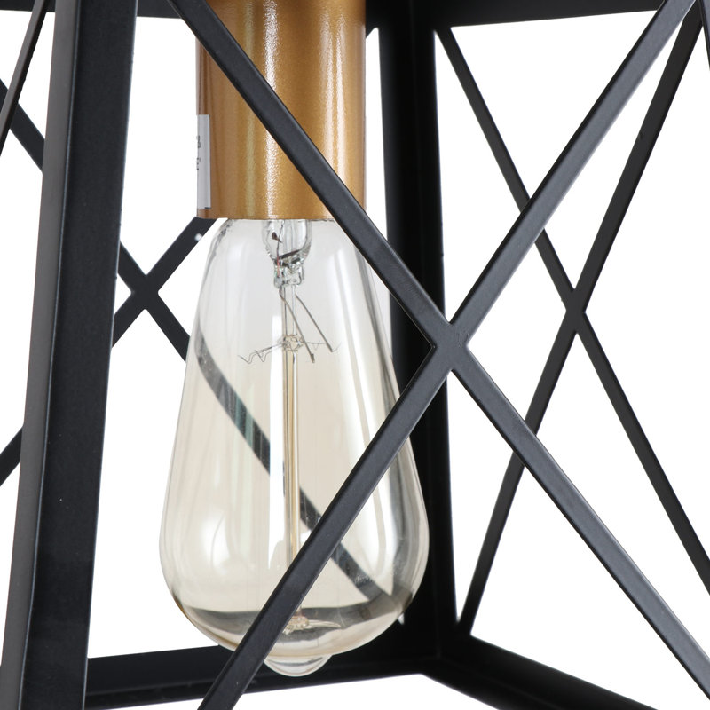 Luminaire suspendu industriel noir 1 lumière Edison