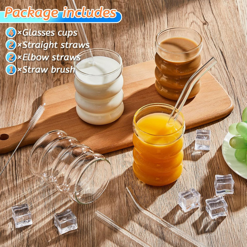 Chenele Creative Ribbed Aesthetic Glassware