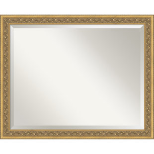Carter Dark Gold Beveled Wood Framed Wall Mirror