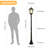 Solar Post Light Streetlight Black Aluminium
