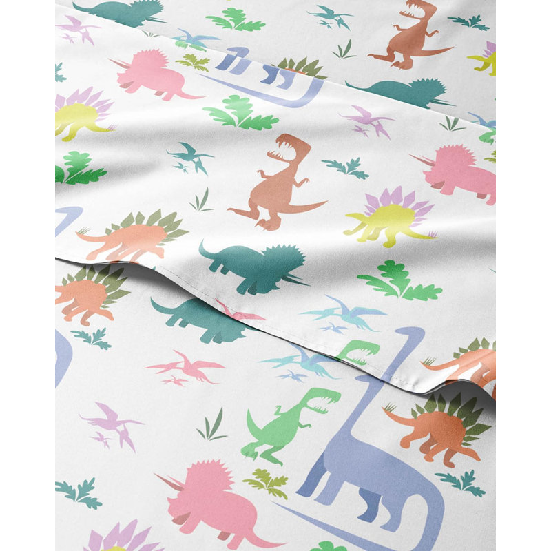 Ensemble de draps pour enfants, literie en microfibre douce, confortable et respirante, draps faciles d'entretien, Dinosaures