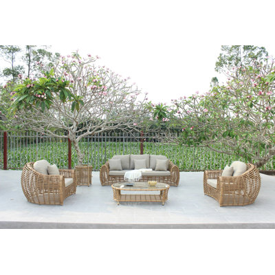 Sandra 5 - Person Patio Conversation Set with Cushions