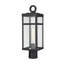 Lampadaire d'extérieur 1 lumière Dalton - hauteur 20 po - noir texturé
