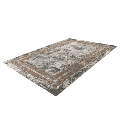 Rectangular Abstract Grey Area Rug